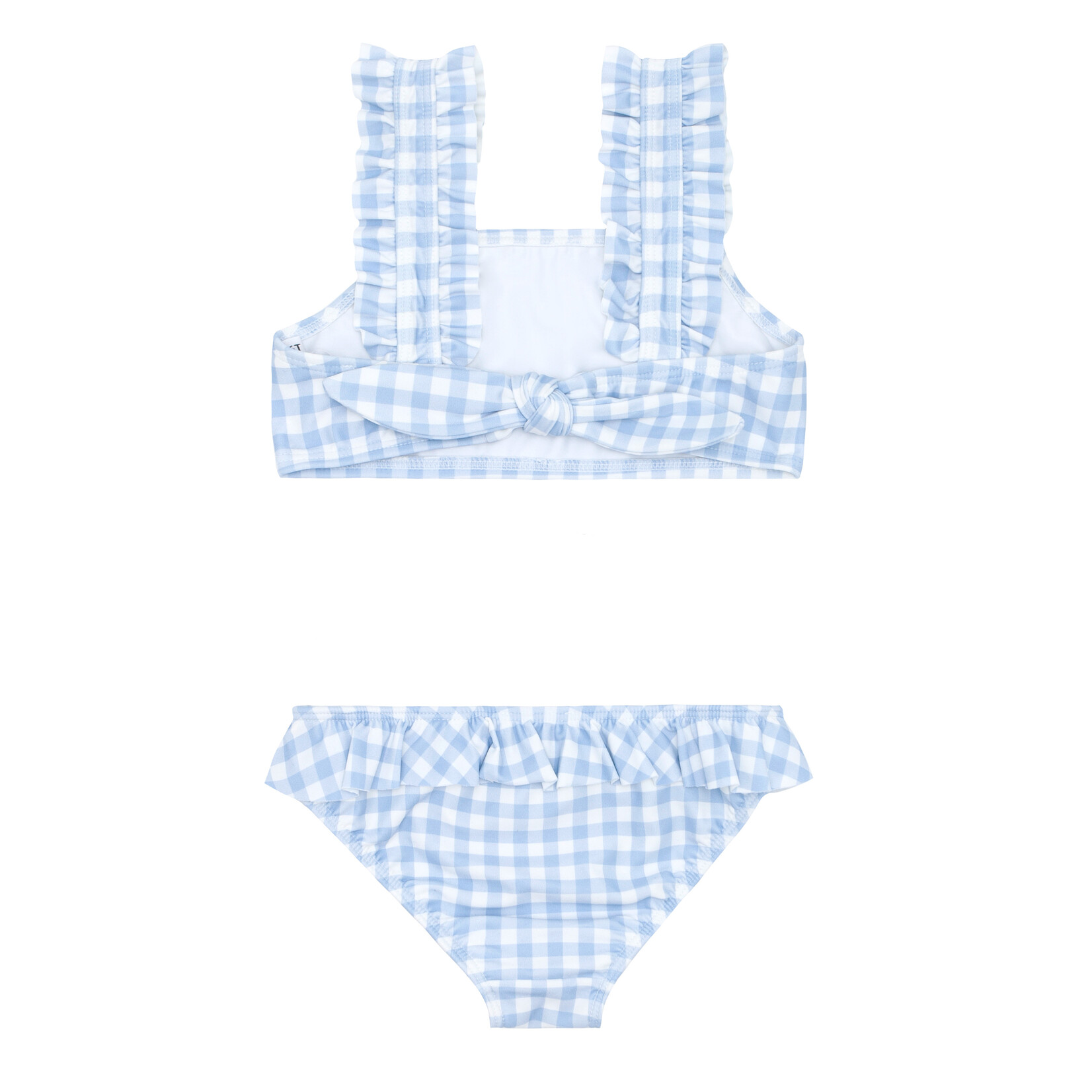 Minnow Girls Oasis Blue Gingham Ruffle Strap Bikini