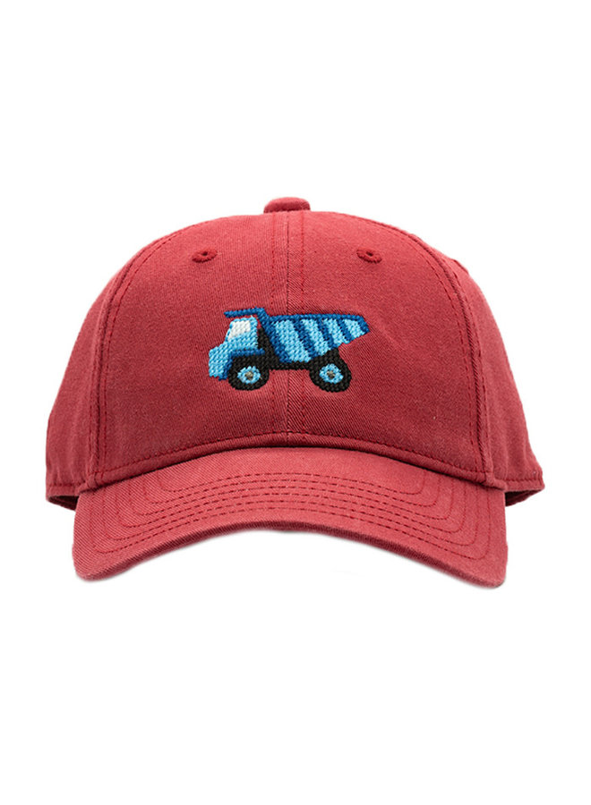 Kids Dump Truck on Weathered Red Baseball Hat