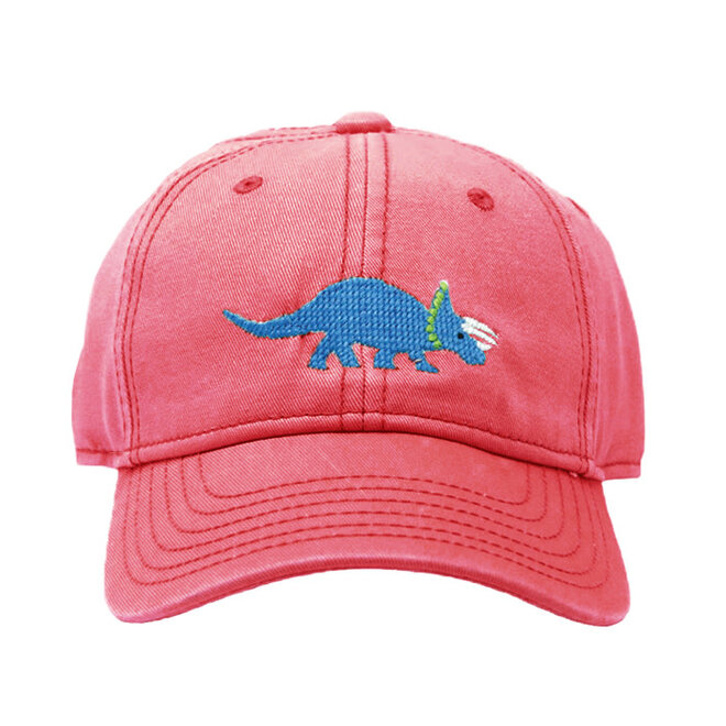 Kids Triceratops on Weathered Red Baseball Hat