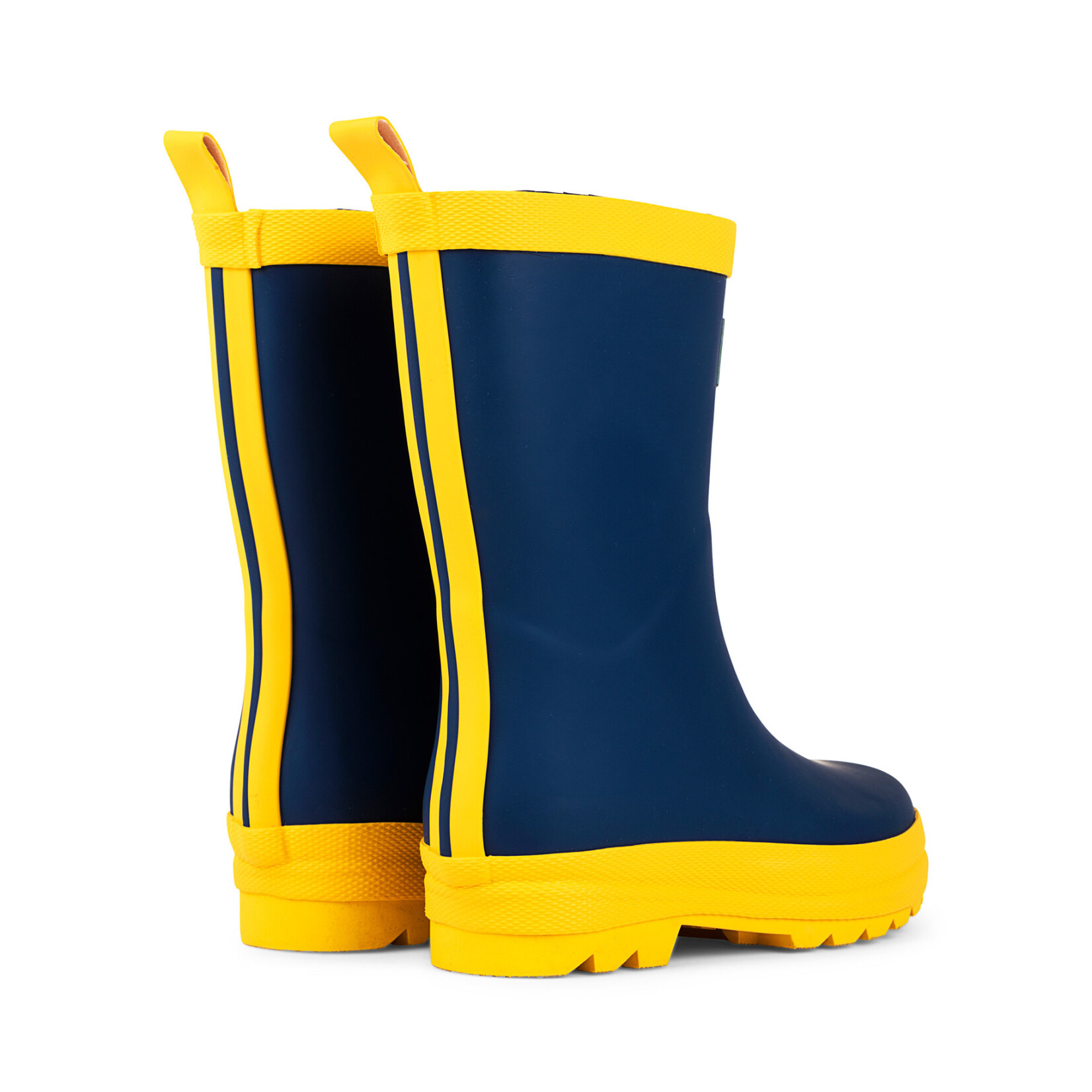 Navy & Yellow Matte Rain Boots