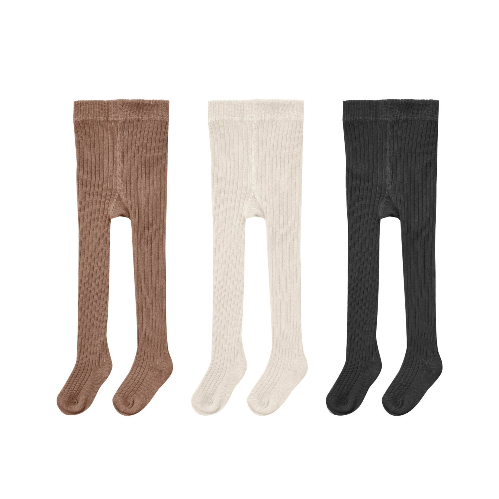 Rylee + Cru ribbed tights, 3 pack || mocha, natural, black