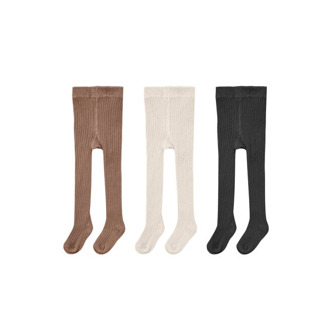 ribbed tights, 3 pack || mocha, natural, black