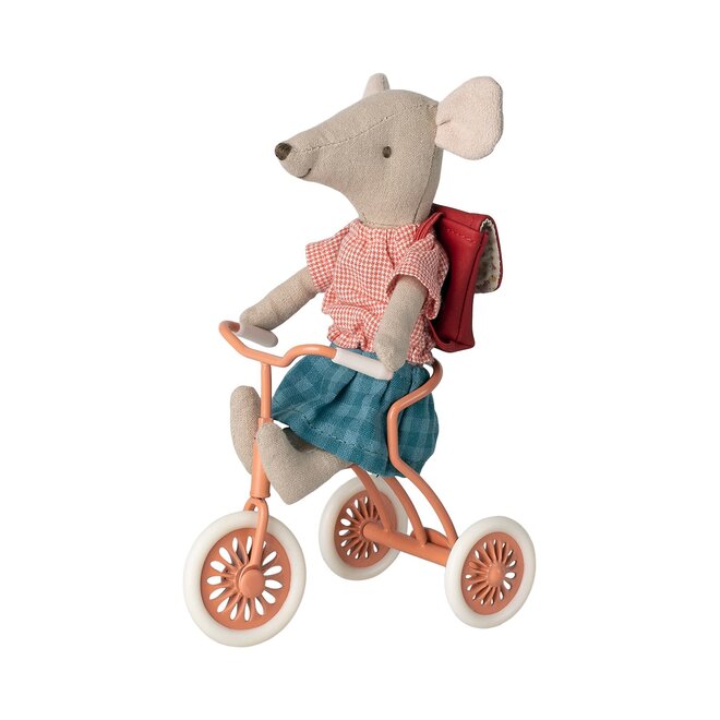 Tricycle Mouse, Big Sister with Bag - Old Rose | 17-3207-00