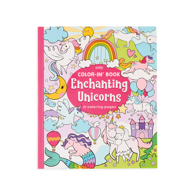 Color-in' Book: Enchanting Unicorns (8" x 10")