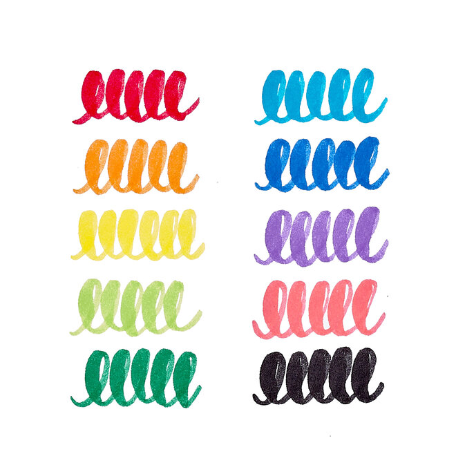 Big Bright Brush Markers - set of 10