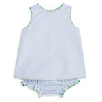 Bella Bliss Scallop Swing Set - Blue Seersucker Stripe