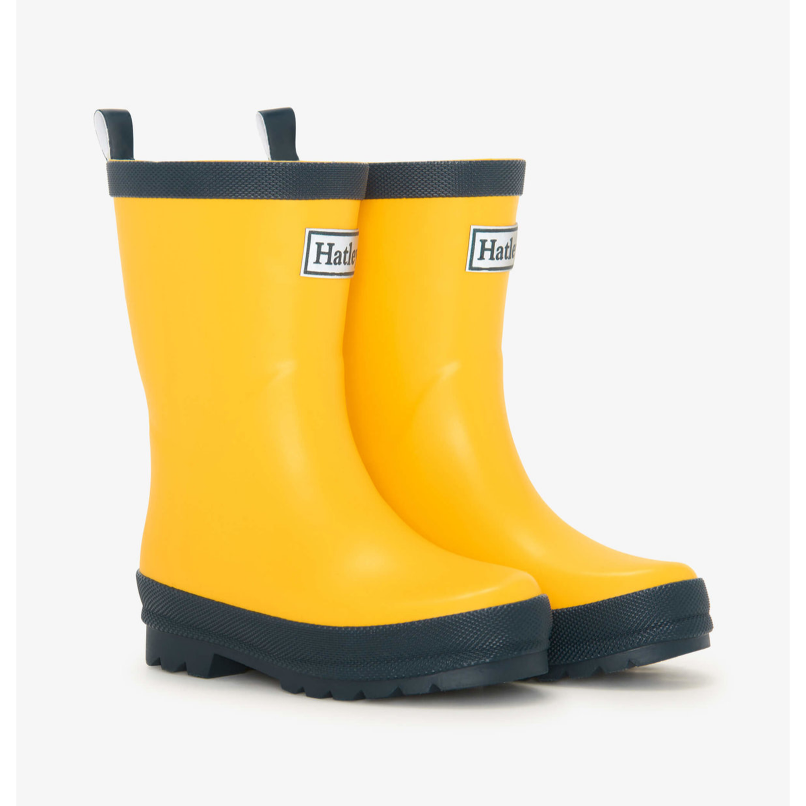 Yellow and Navy Matte Rainboot