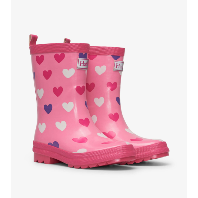 Scattered Hearts Shiny Rain Boots
