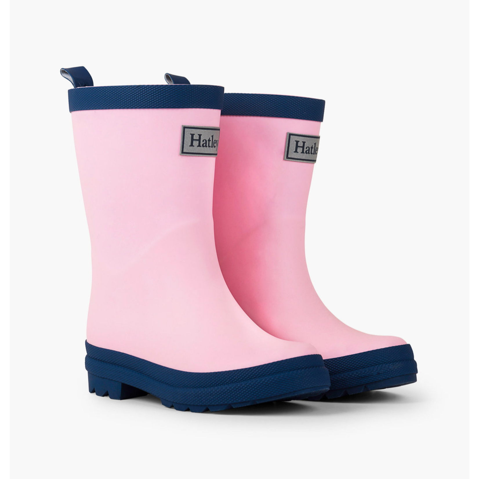 Pink & Navy Matte Rain Boots