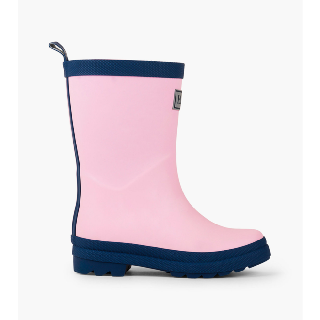 Pink & Navy Matte Rain Boots
