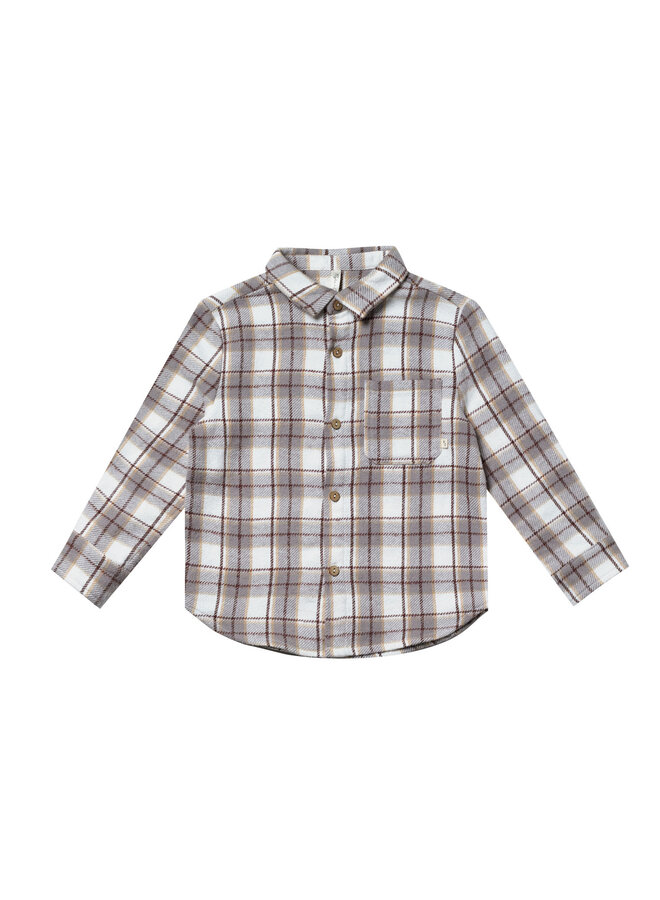collared long sleeve shirt || blue flannel