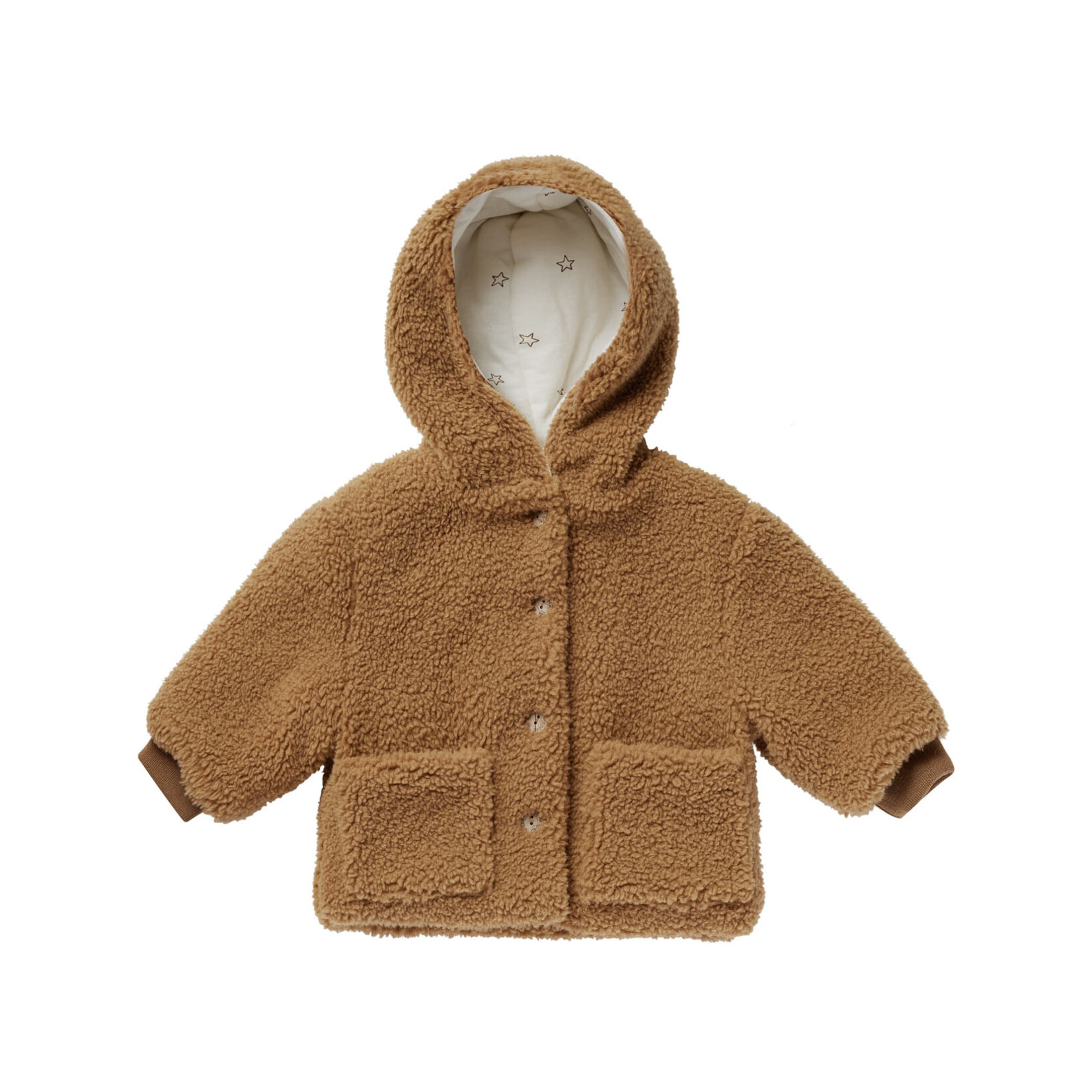 Rylee + Cru shearling baby coat || brass