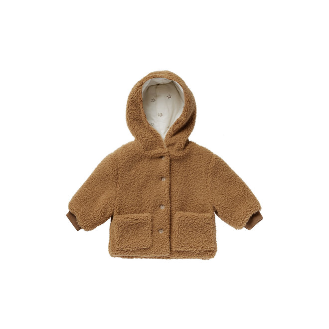 shearling baby coat || brass