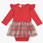 Sweet Wink Christmas Plaid Long Sleeve Tutu Bodysuit *FINAL SALE - HOLIDAY*