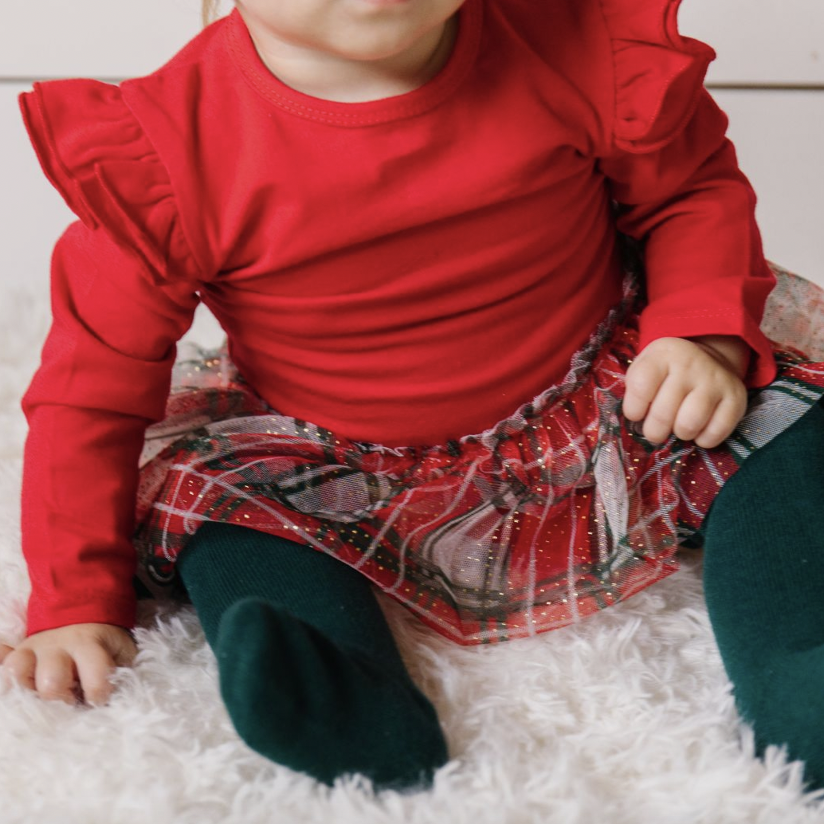 Sweet Wink Christmas Plaid Long Sleeve Tutu Bodysuit *FINAL SALE - HOLIDAY*