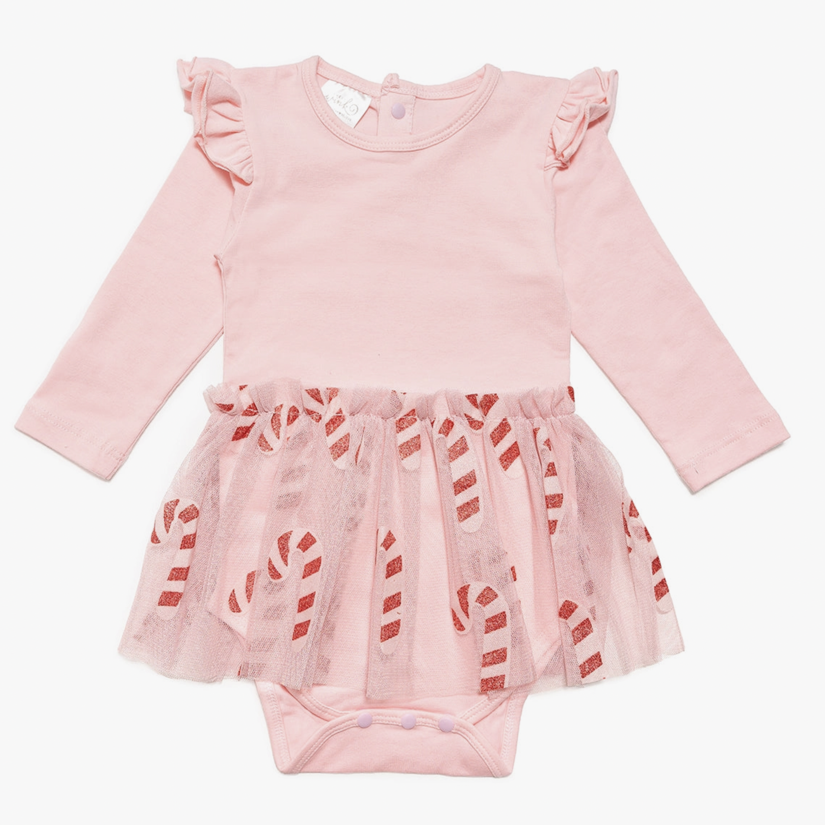 Sweet Wink Candy Cane Long Sleeve Tutu Bodysuit *FINAL SALE - HOLIDAY*