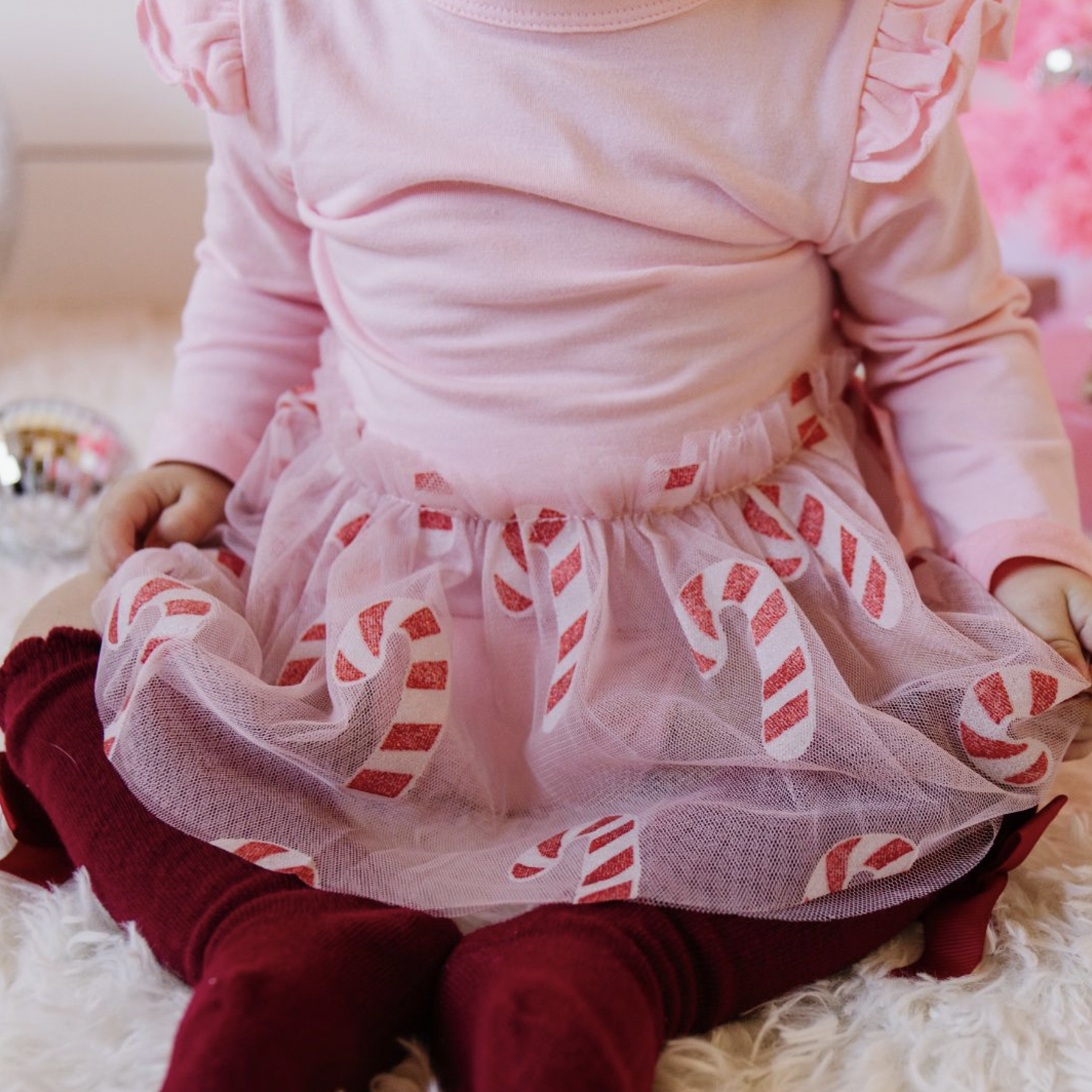 Sweet Wink Candy Cane Long Sleeve Tutu Bodysuit *FINAL SALE - HOLIDAY*