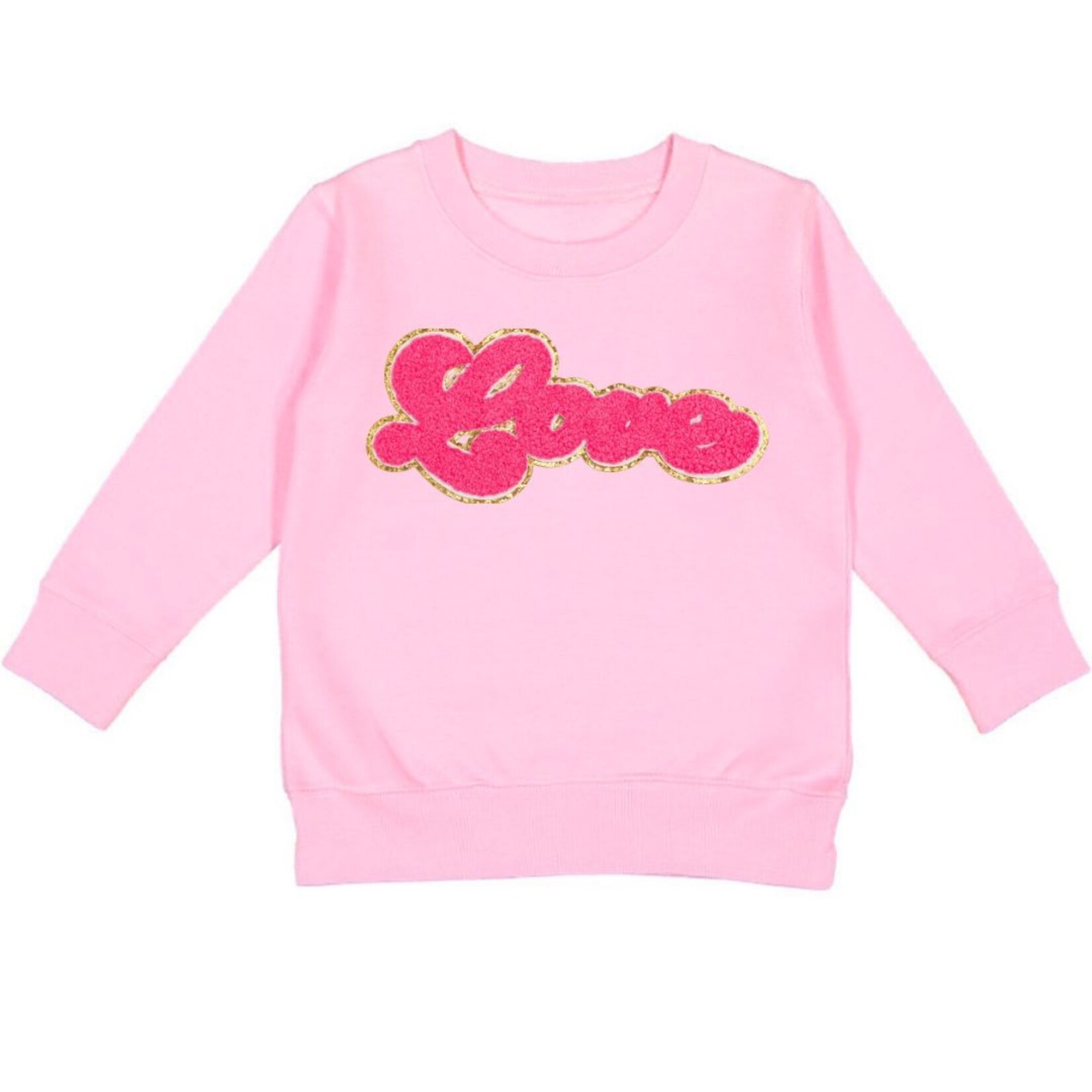 Sweet Wink Love Script Patch Sweatshirt *FINAL SALE - HOLIDAY ITEM*