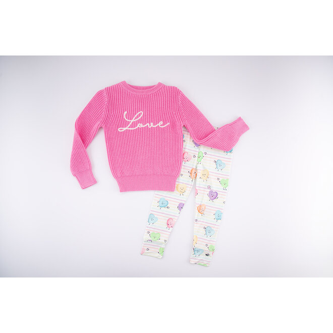 Pink 'love' Chunky Knit Sweater *FINAL SALE - HOLIDAY ITEM*