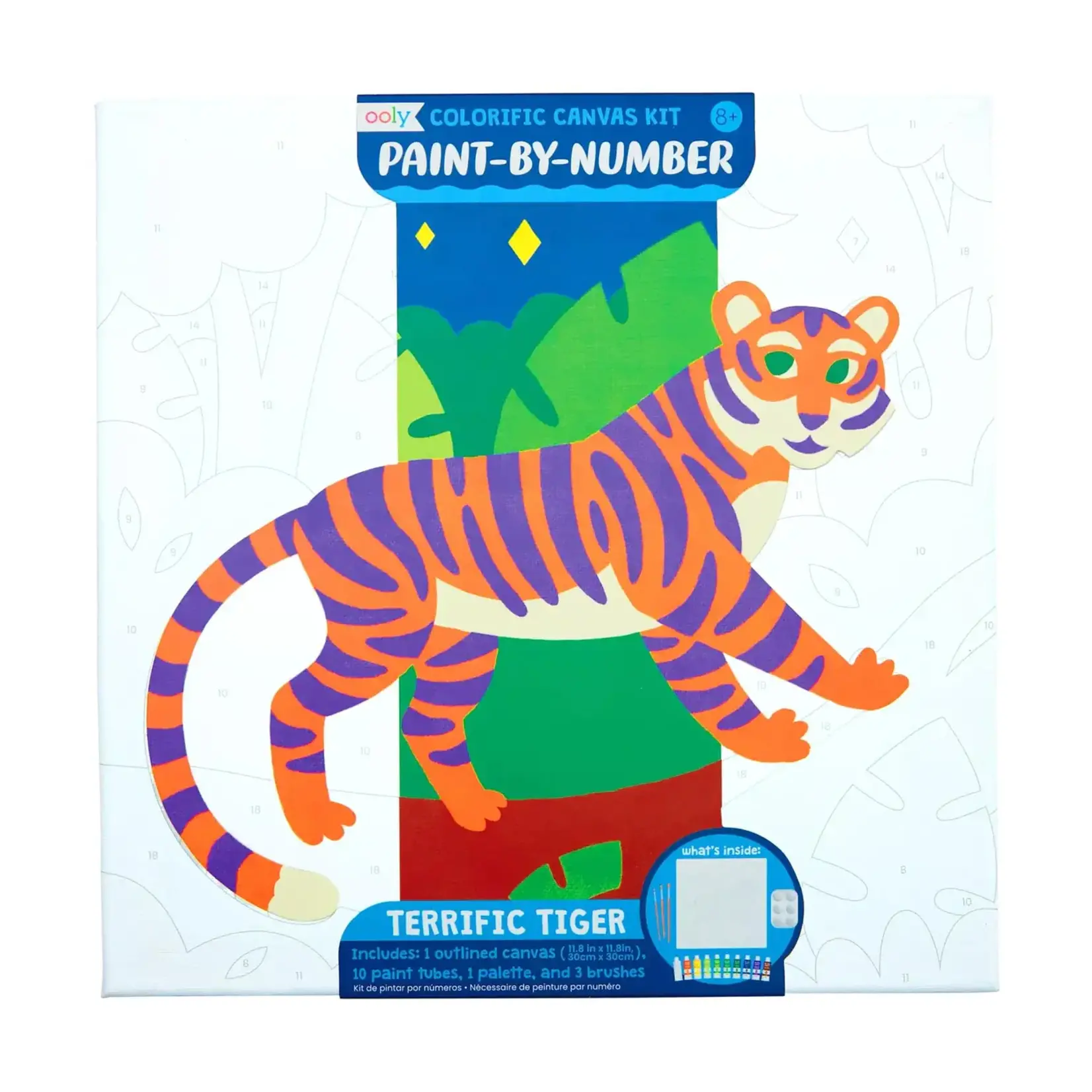 Colorific Canvas Paint By Number Kit: Terrific Tiger