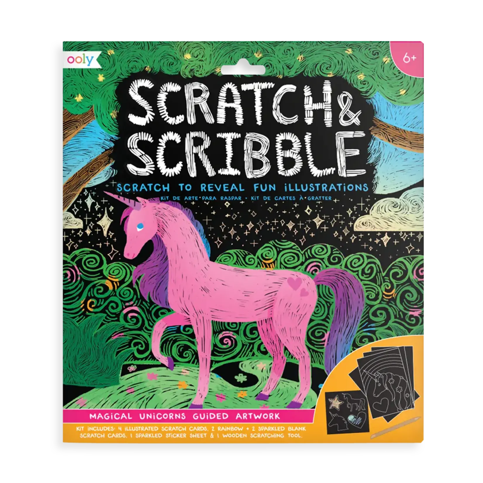 Scratch & Scribble Art Kit: Magical Unicorn (10 PC Set)