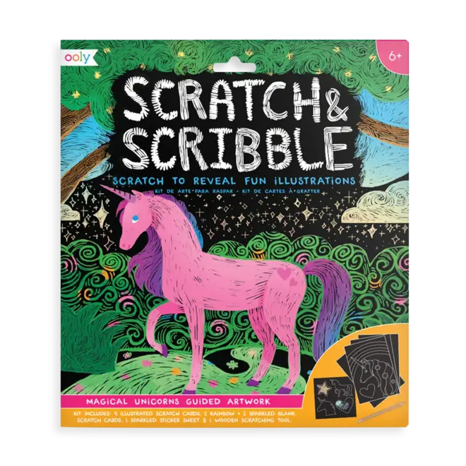 Scratch & Scribble Art Kit: Magical Unicorn - 10 PC Set