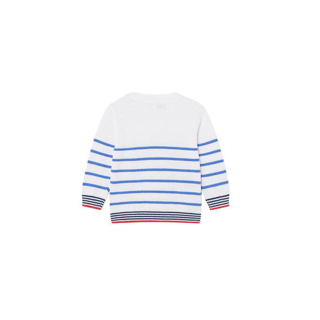 Lightweight Stripes Sweater || Off White-Blue