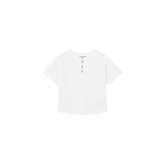 Combined Linen Short Sleeve Shirt || White