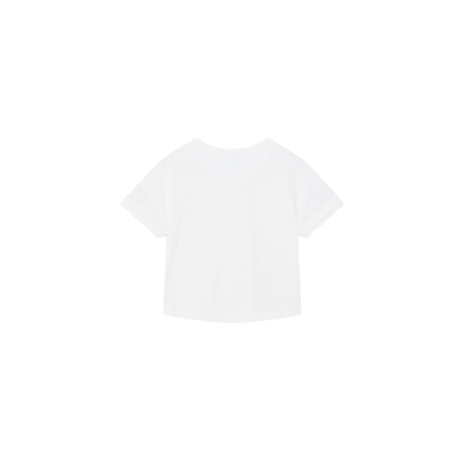 Combined Linen Short Sleeve Shirt || White