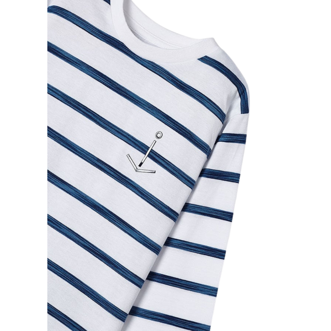 Long Sleeve Anchor Tee || Blue Stripe