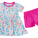 Birdie Bean Toddler Peplum Set - Coral