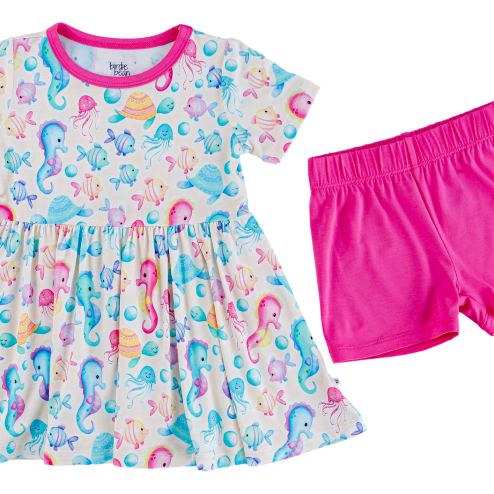 Birdie Bean Toddler Peplum Set - Coral