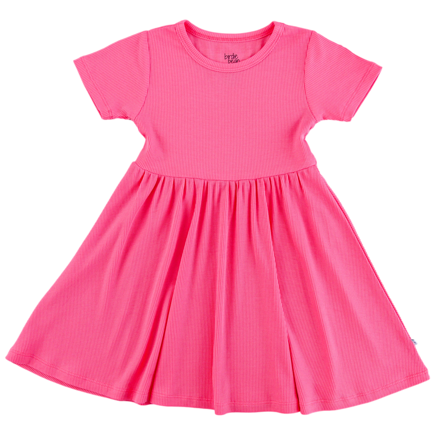 Birdie Bean Ribbed Birdie Dress - Strawberry