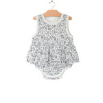 City Mouse Skirted Tank Bodysuit - Combed Jersey - Calico Floral - Robins Egg