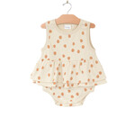 City Mouse Skirted Tank Bodysuit - Combed Jersey - Dots - Saffron