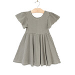 City Mouse Twirl Dress - Combed Jersey - Stripe - Charcoal