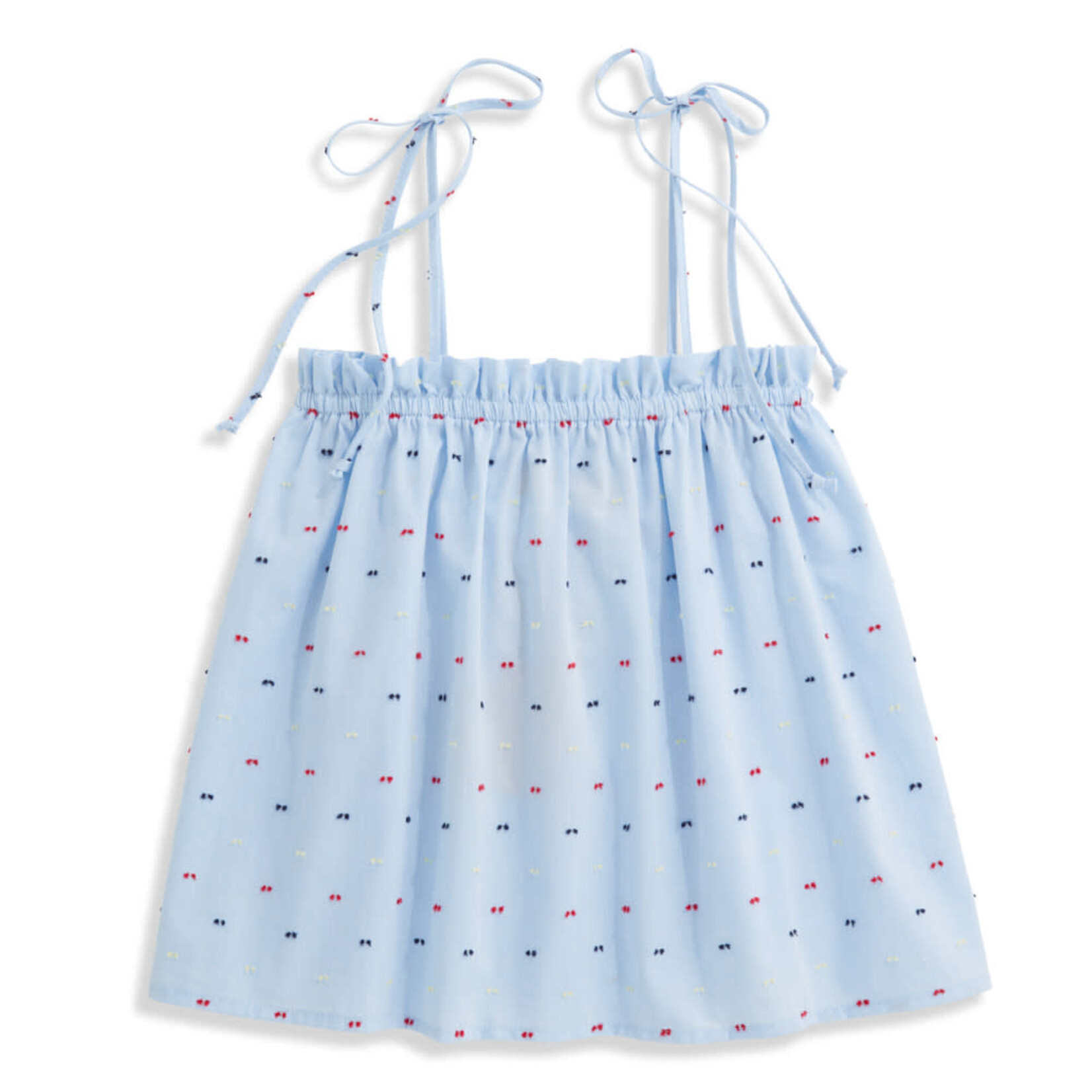 Bella Bliss Ella Blouse - Chambray Plumetti