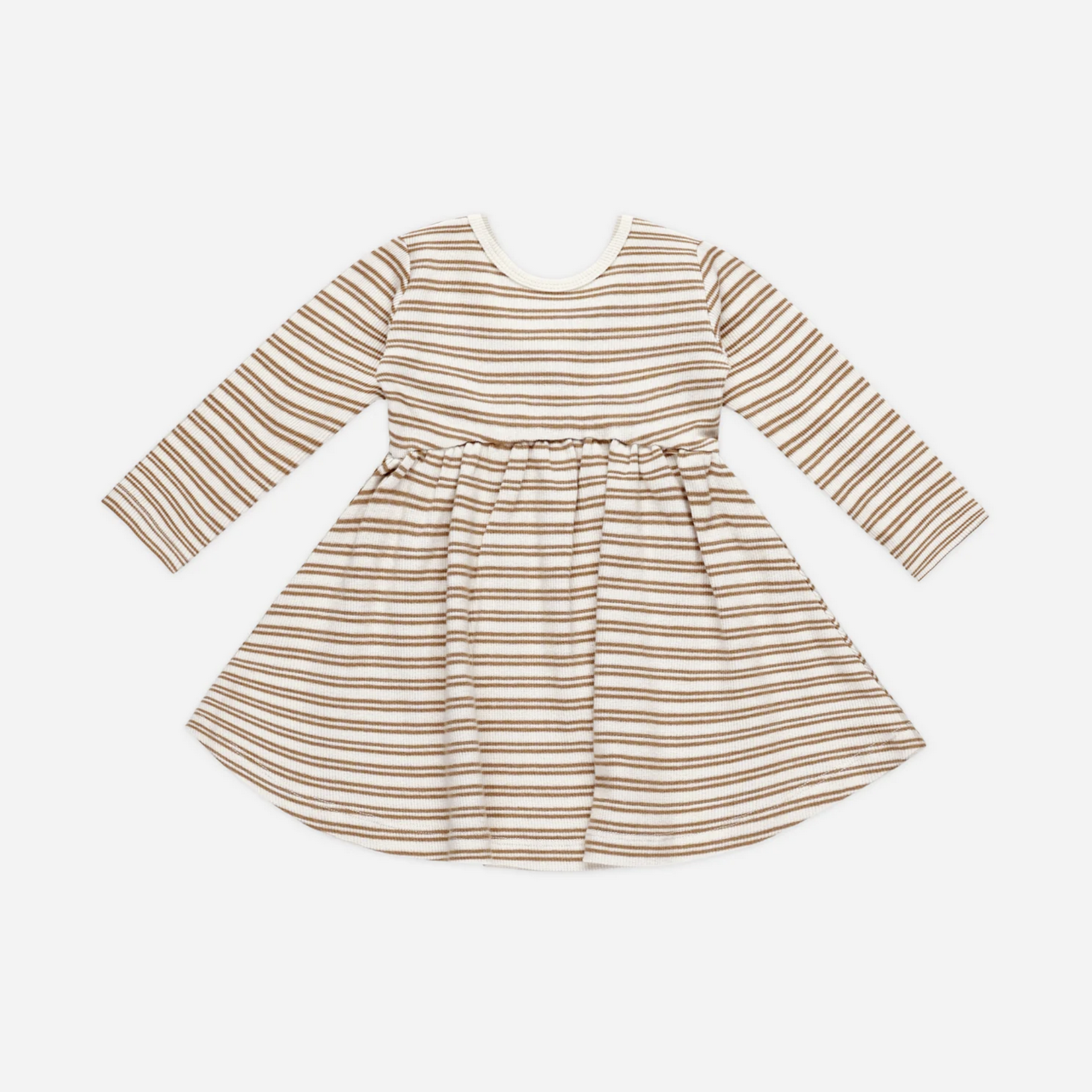 Ribbed Long Sleeve Dress || Golden Stripe
