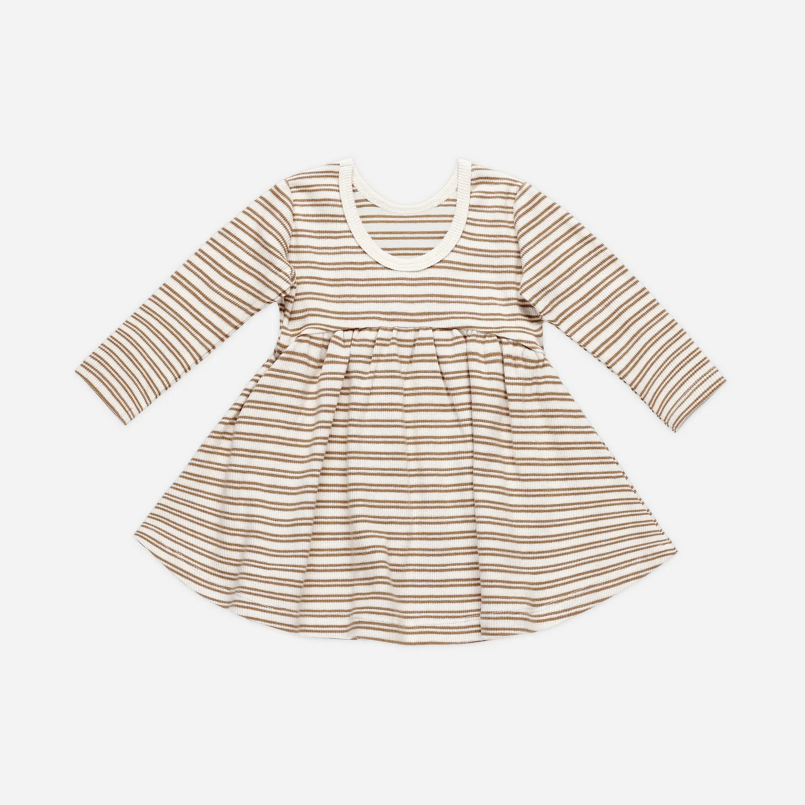 Ribbed Long Sleeve Dress || Golden Stripe