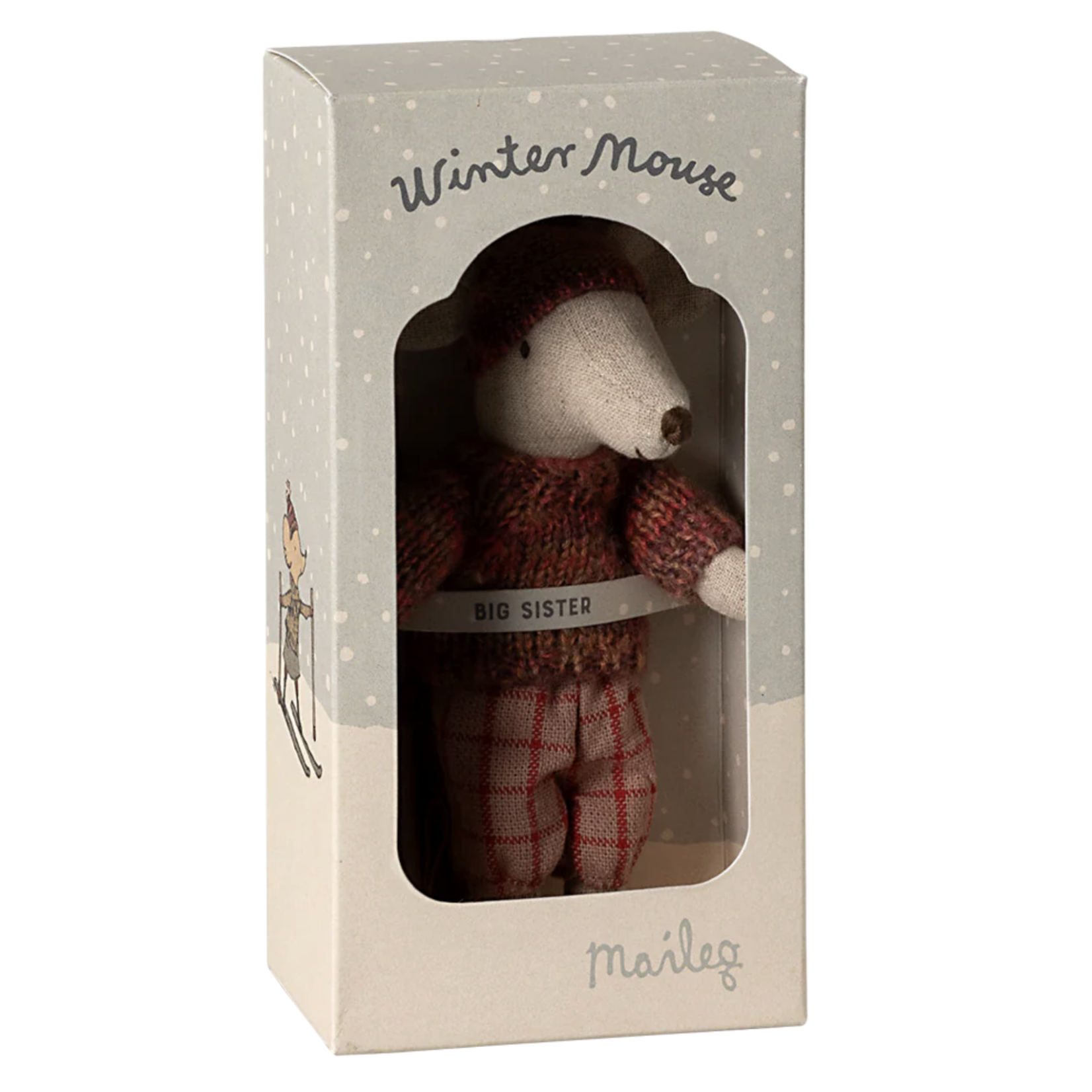 Winter mouse with ski set, Big sister - Rose 17-4210-00