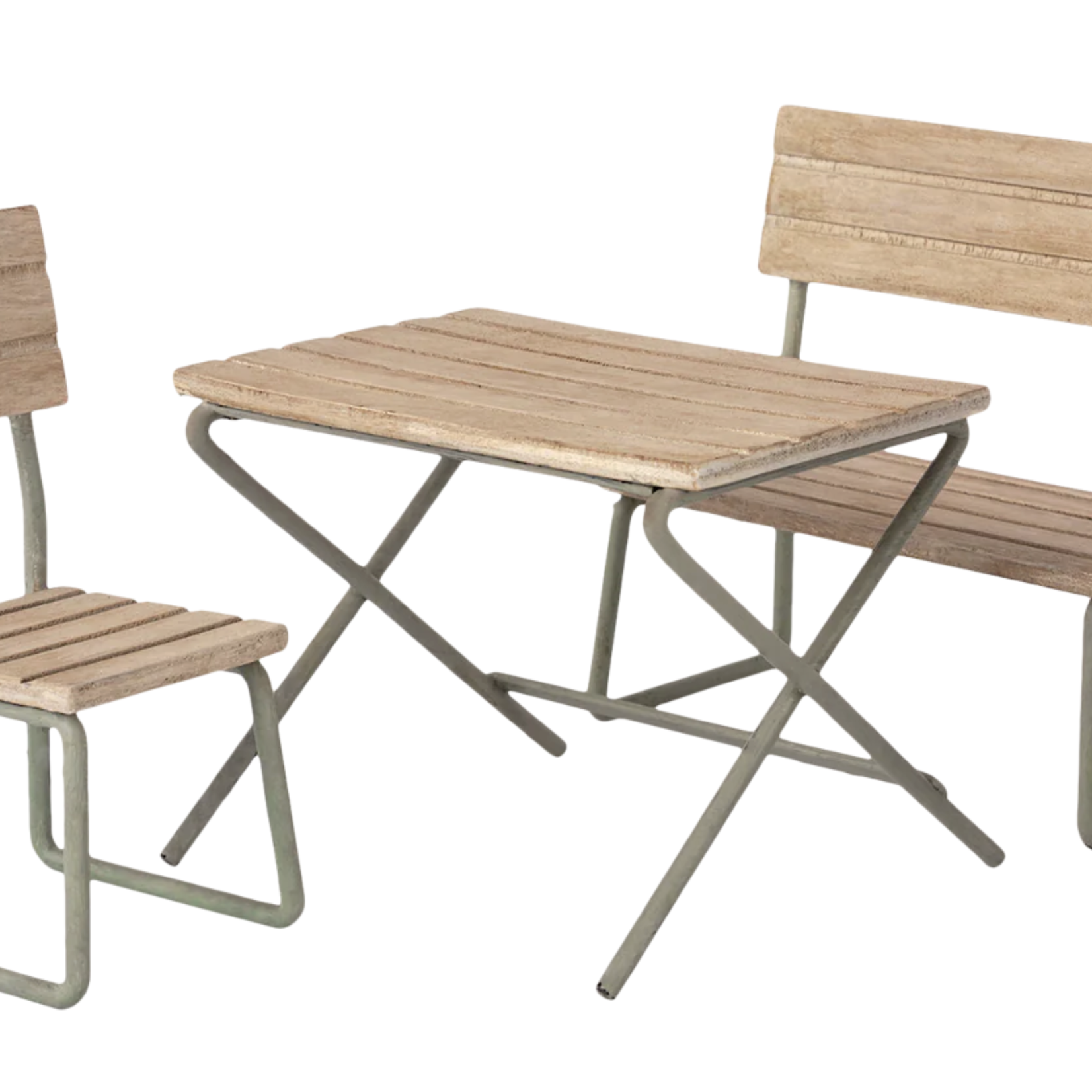 Miniature garden set - Table with chair and bench 11-1113-00