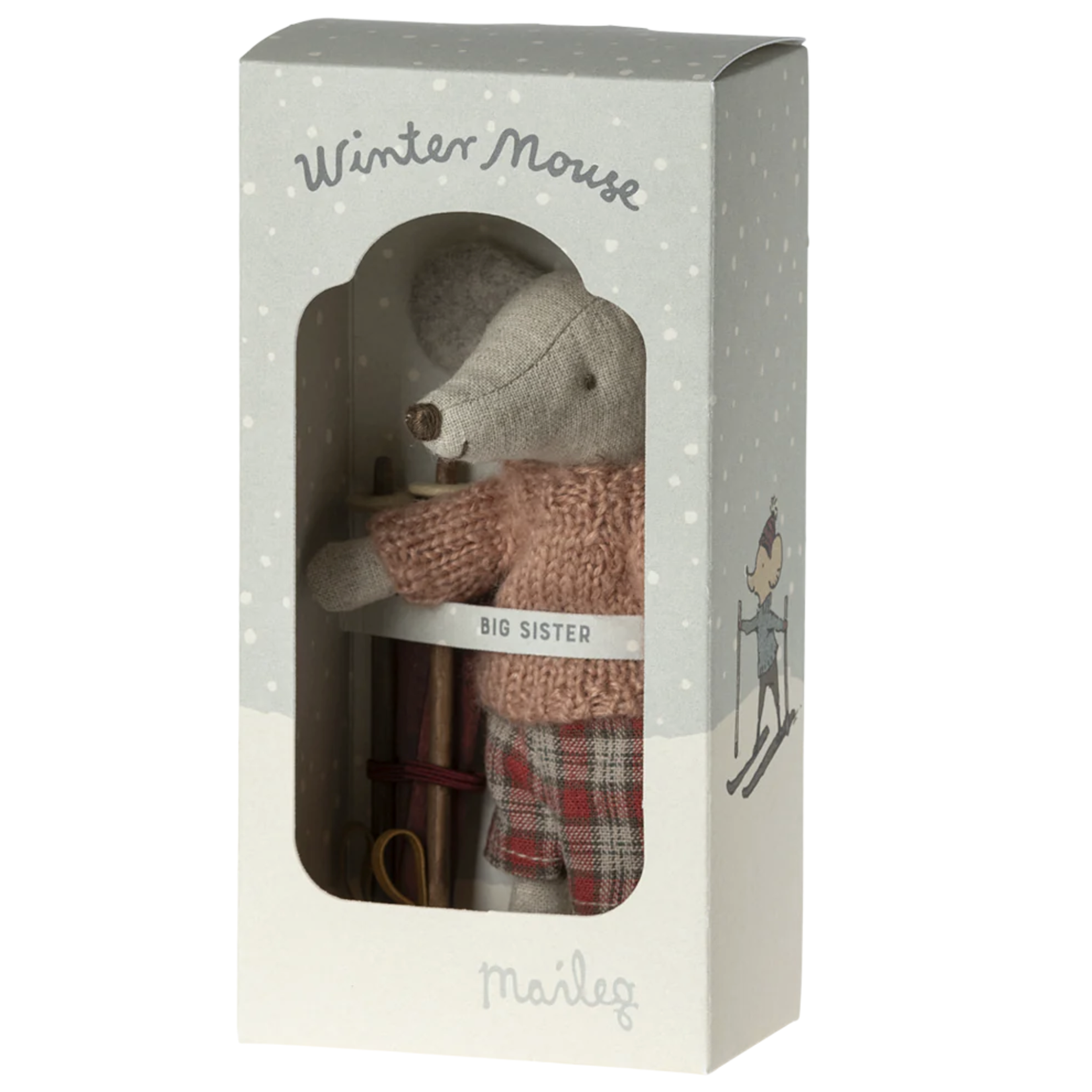 Winter mouse with ski set, Big sister 17-3211-00