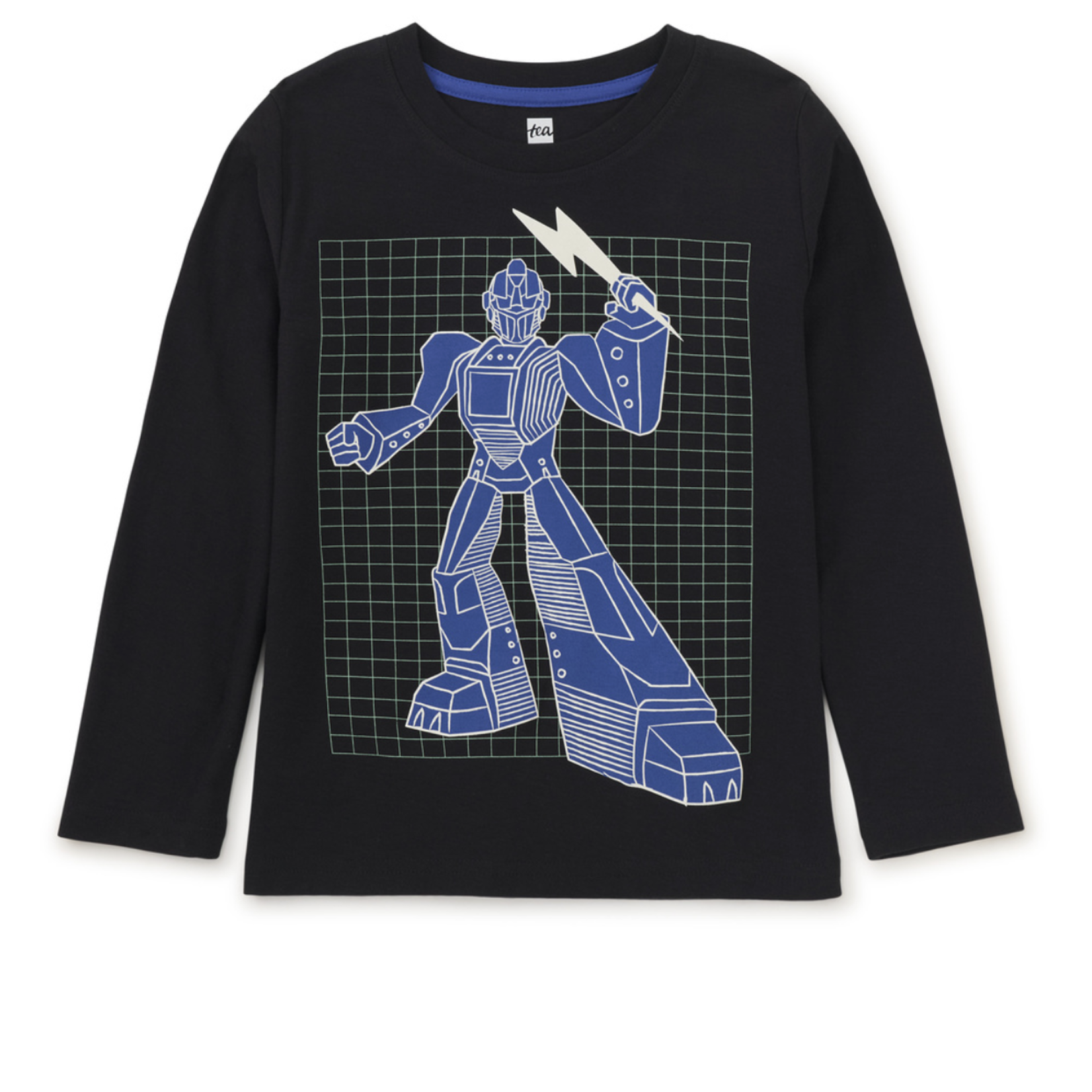 Glow Robot Layered Sleeve Tee || Jet Black
