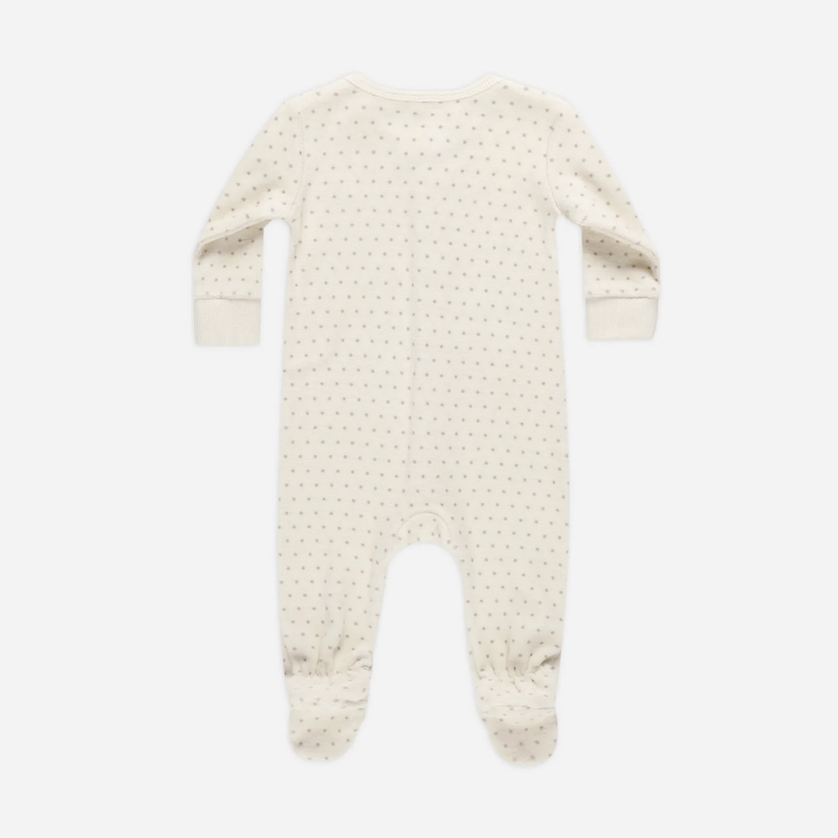 Velour Hidden Snap Footie || Polka Dot