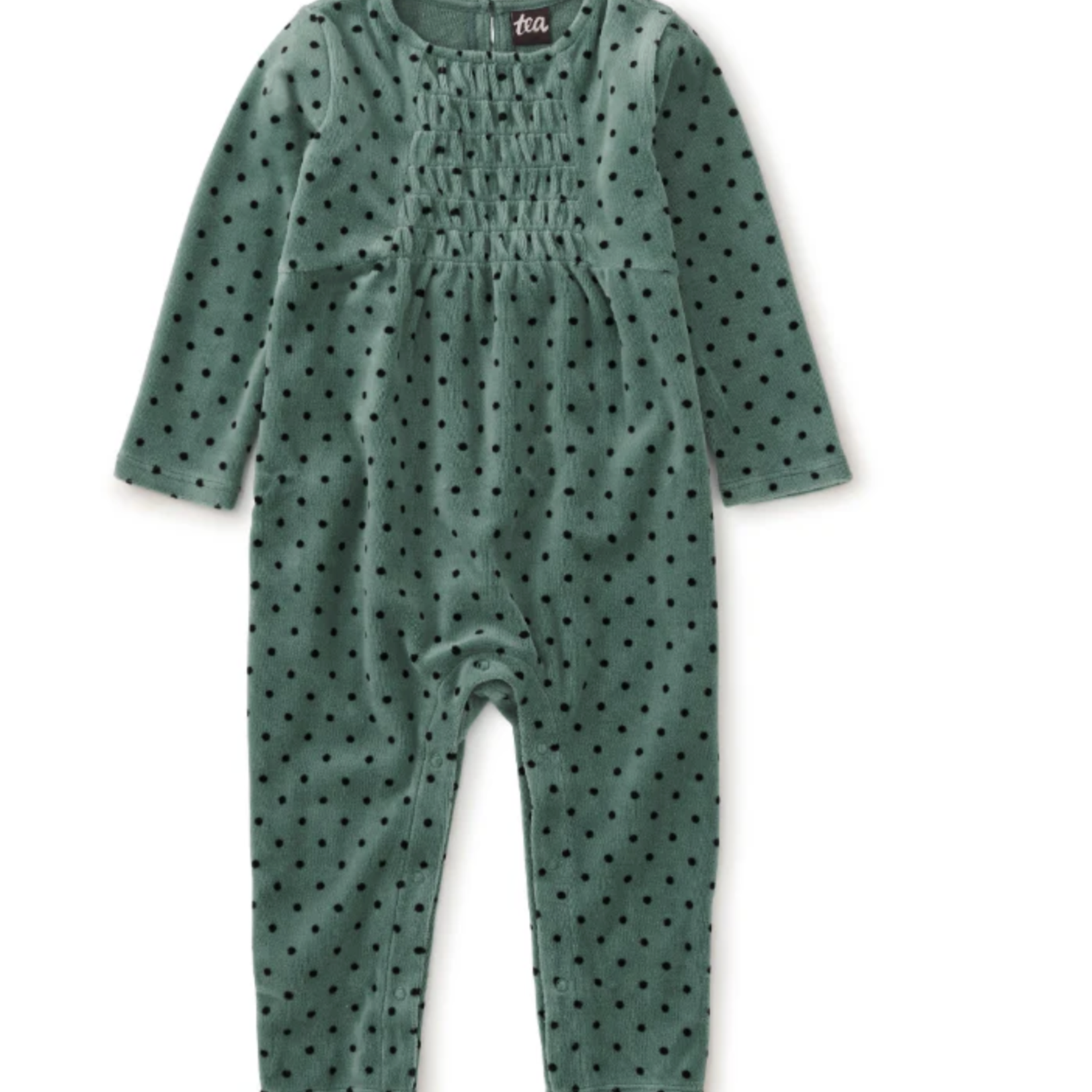Smocked Baby Romper ||Sagebrush  Dot