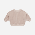 Velour Relaxed Sweatshirt +Pant Set || Blush