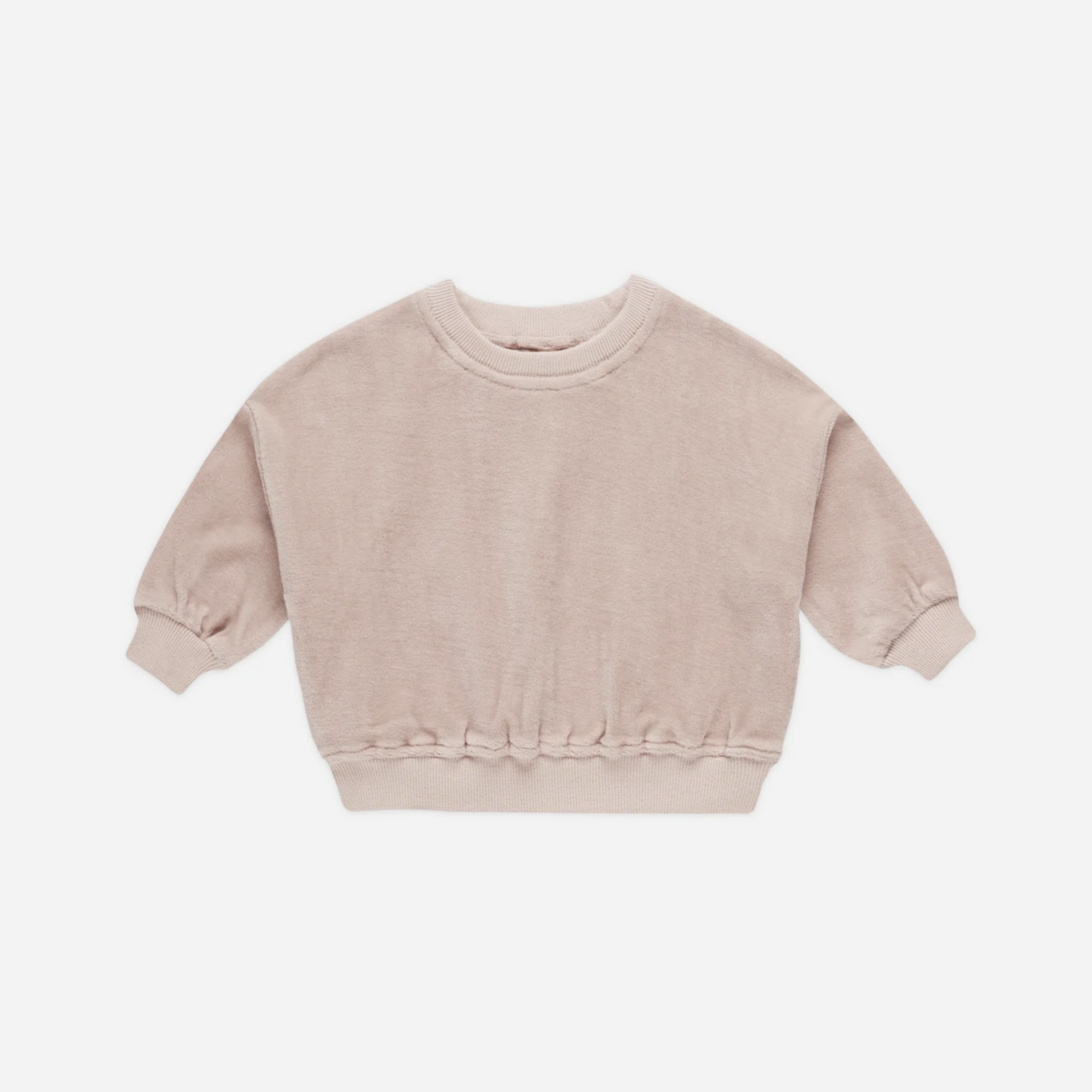 Velour Relaxed Sweatshirt +Pant Set || Blush