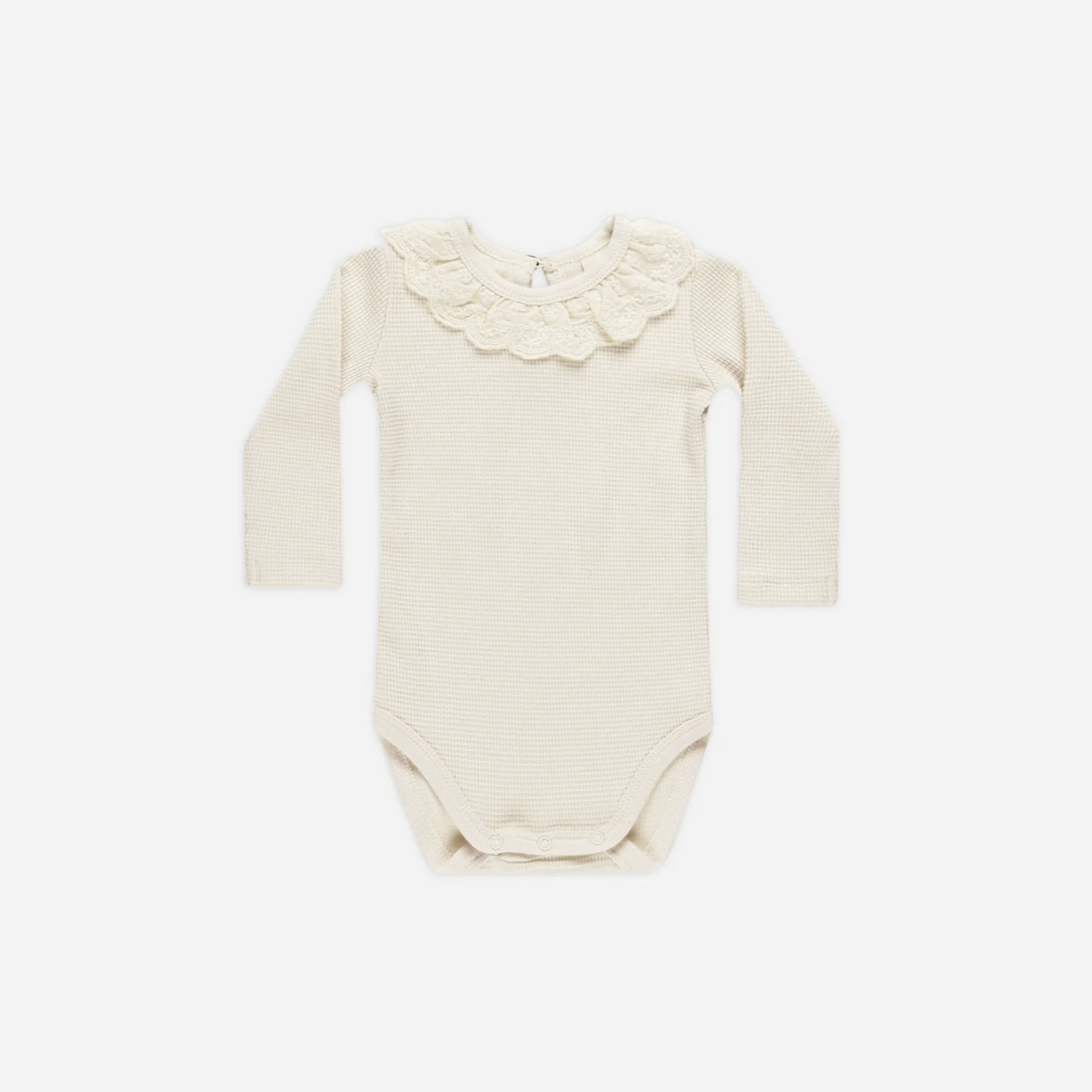 Ruffle Collar Bodysuit || Natural