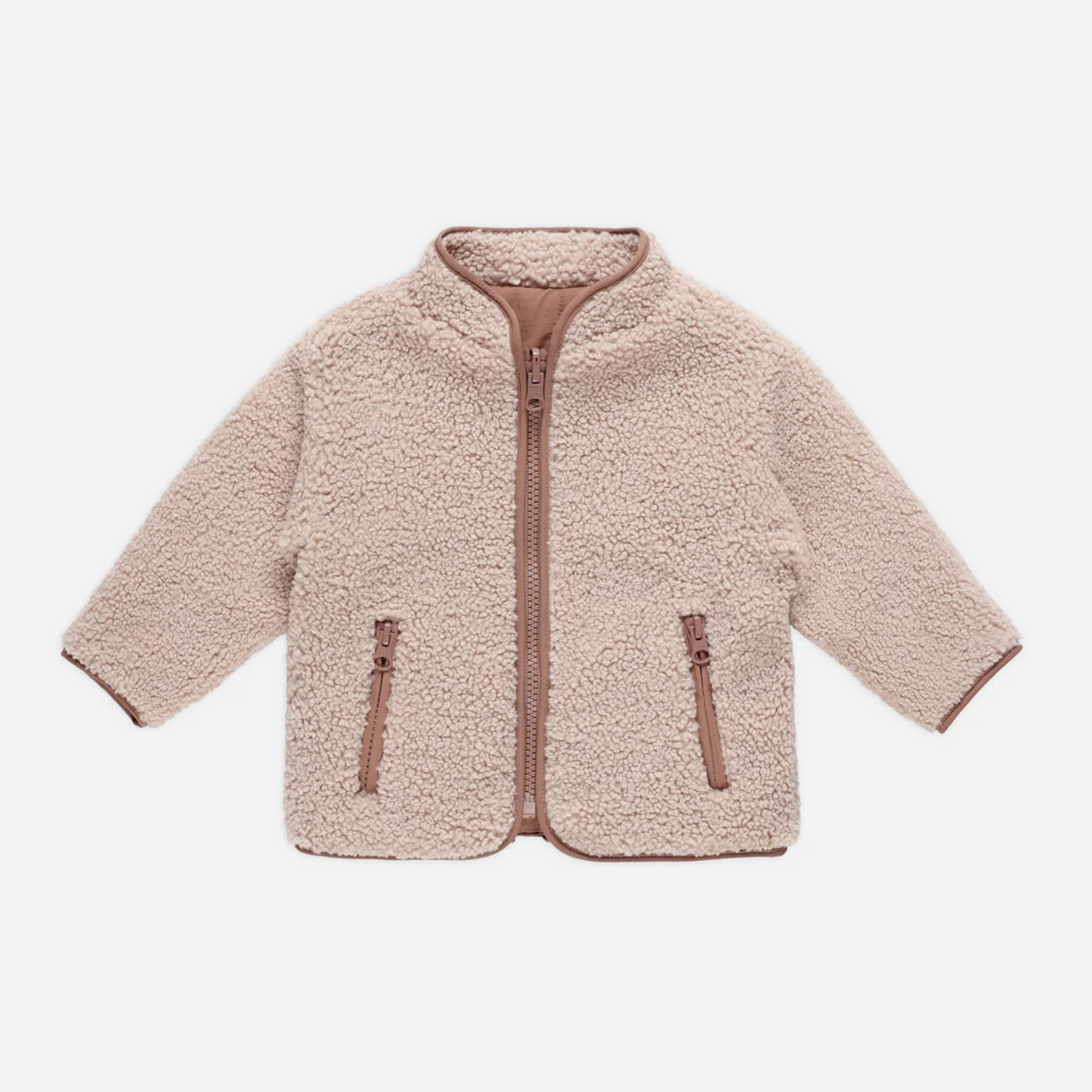 Shearling Zip Jacket || Blush