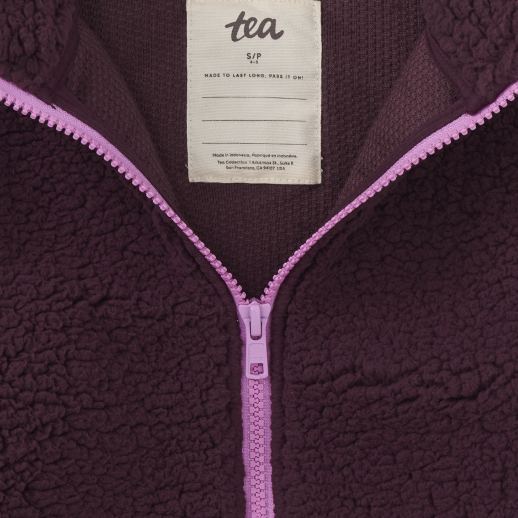 Teddy Fleece Zip Up Jacket / Purple Fig